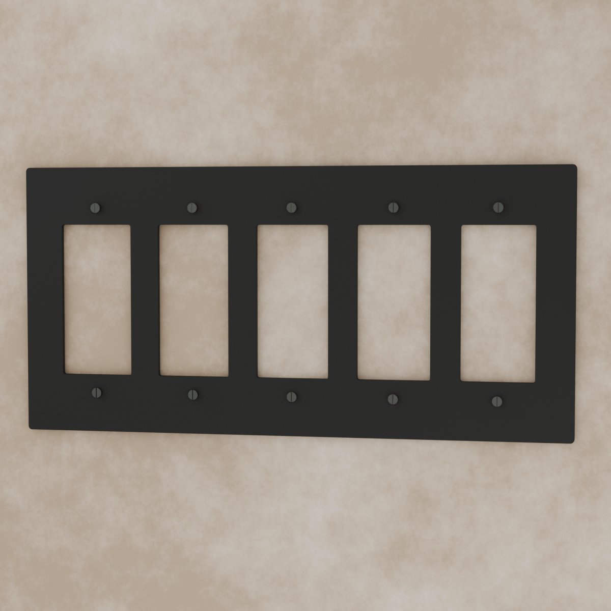 Vintage Brass Wall Plate Night Black Custom Module Full