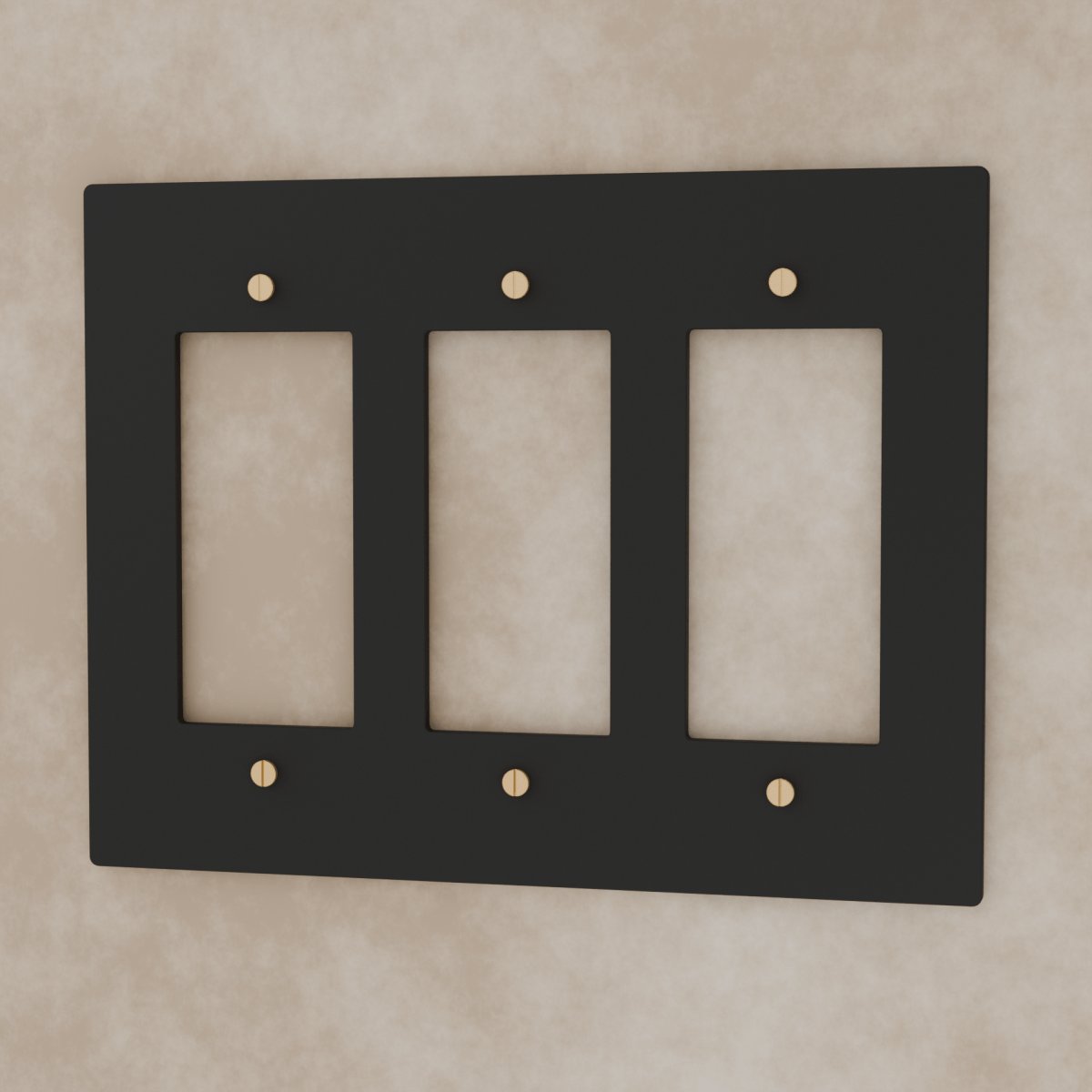 Vintage Brass Wall Plate Night Black Custom Module Lifestyle