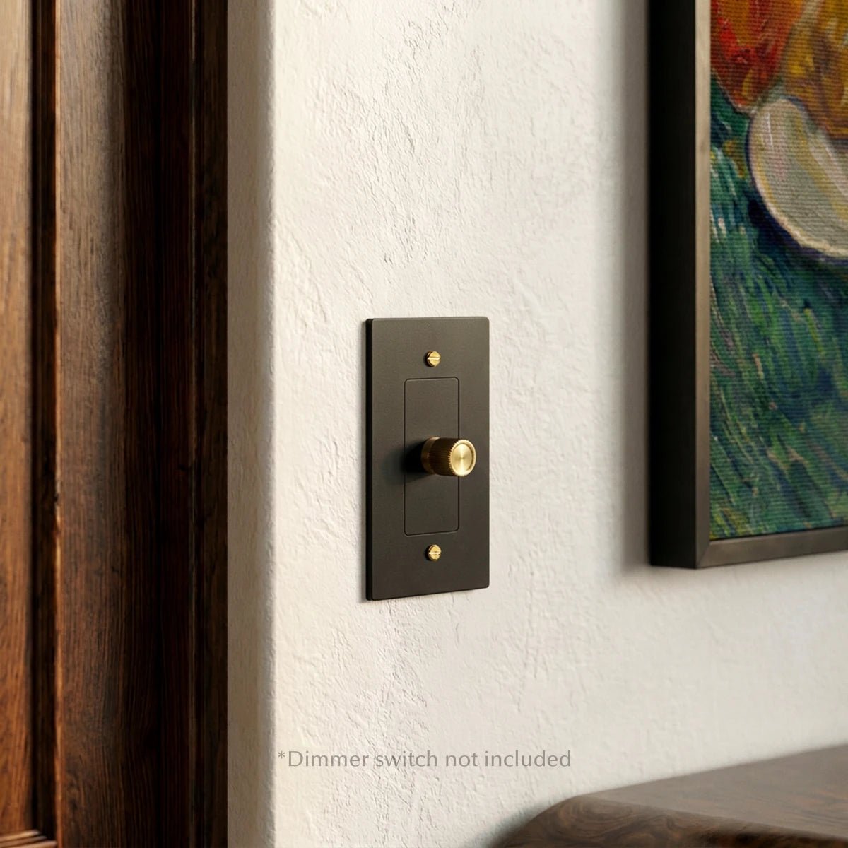 Vintage Brass Wall Plate Night Black Custom Module View 12