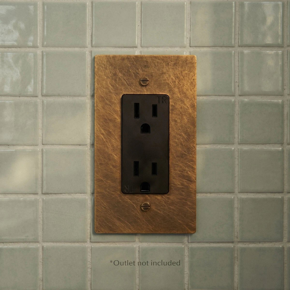 Vintage Brass Wall Plate Patina Custom Module Angle
