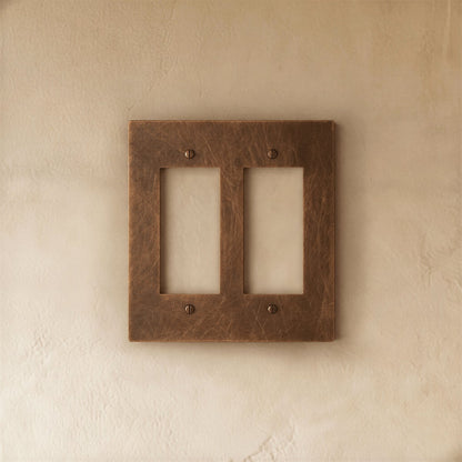Vintage Brass Wall Plate Patina Custom Module Detail