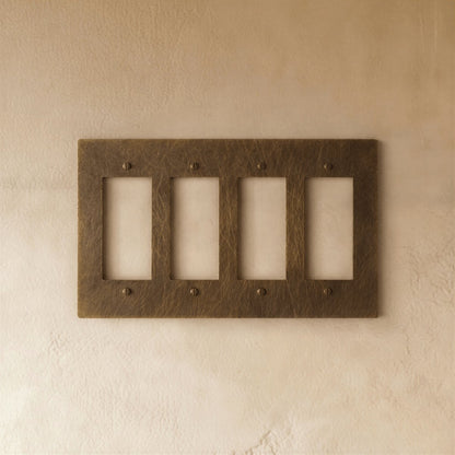 Vintage Brass Wall Plate Patina Custom Module Front