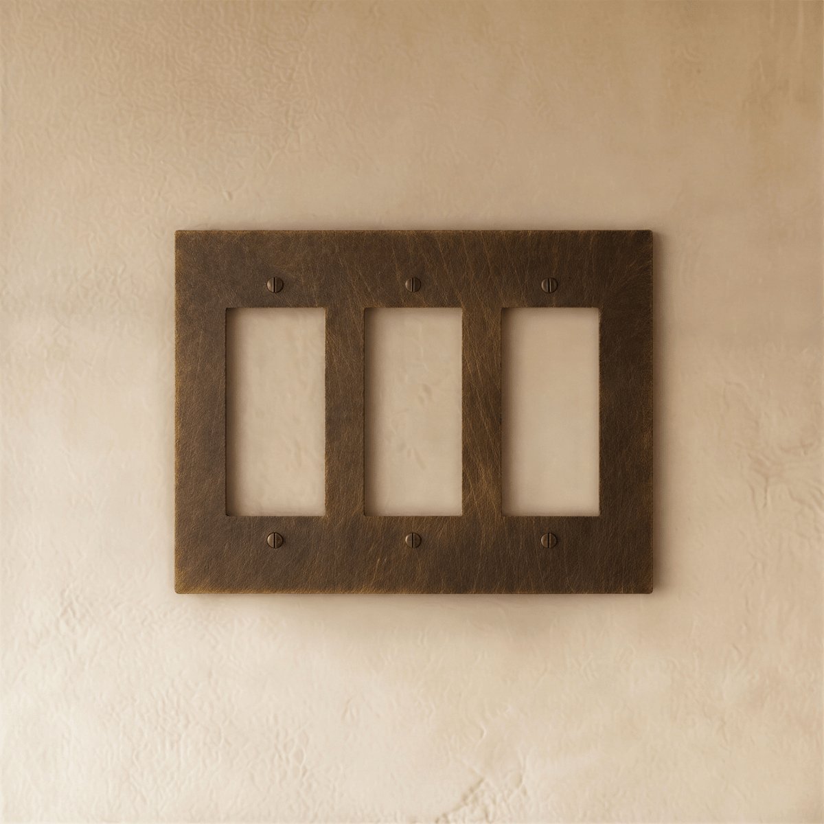 Vintage Brass Wall Plate Patina Custom Module Side