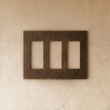 Vintage Brass Wall Plate Patina Custom Module Side