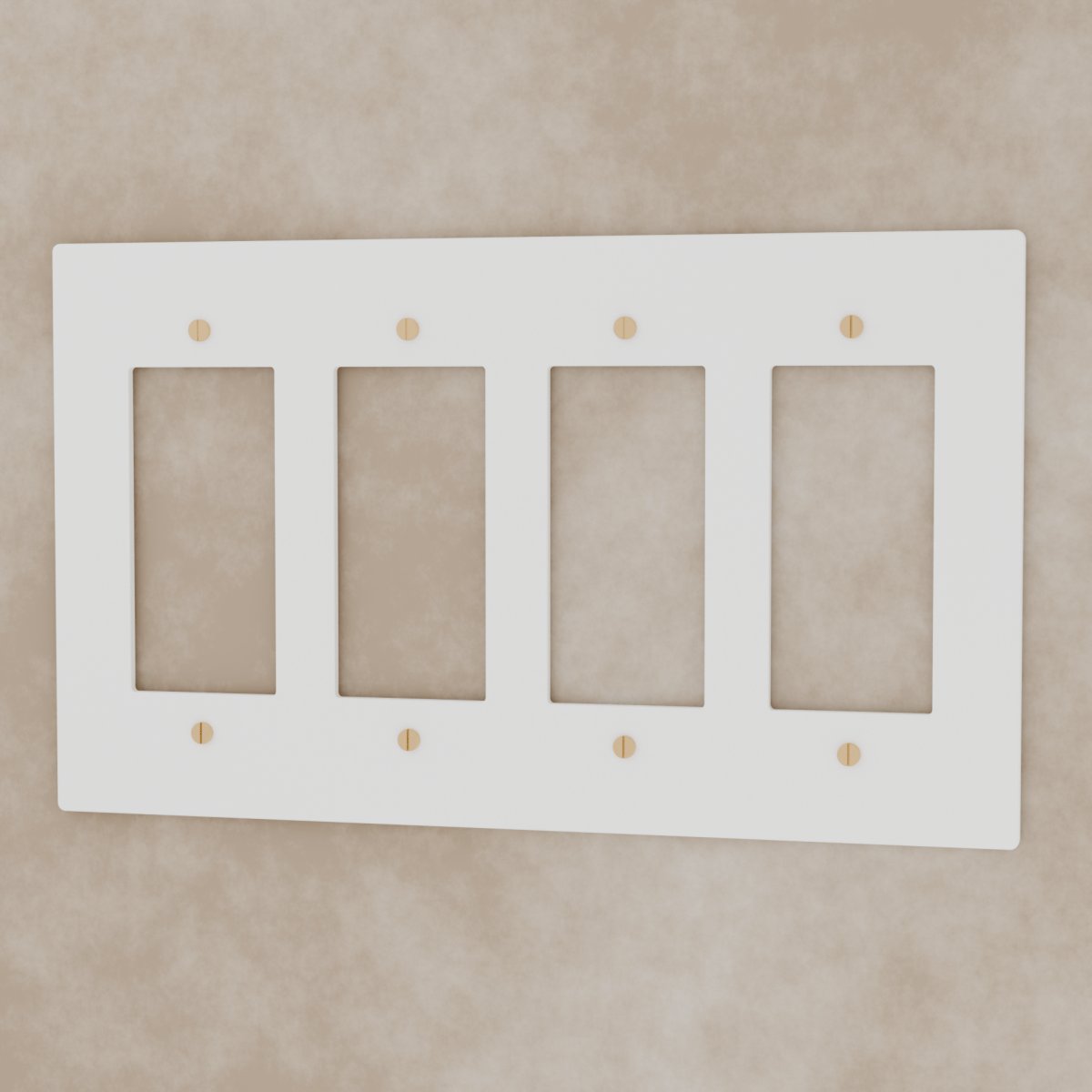 Vintage Brass Wall Plate White Custom Module Rounded Angle