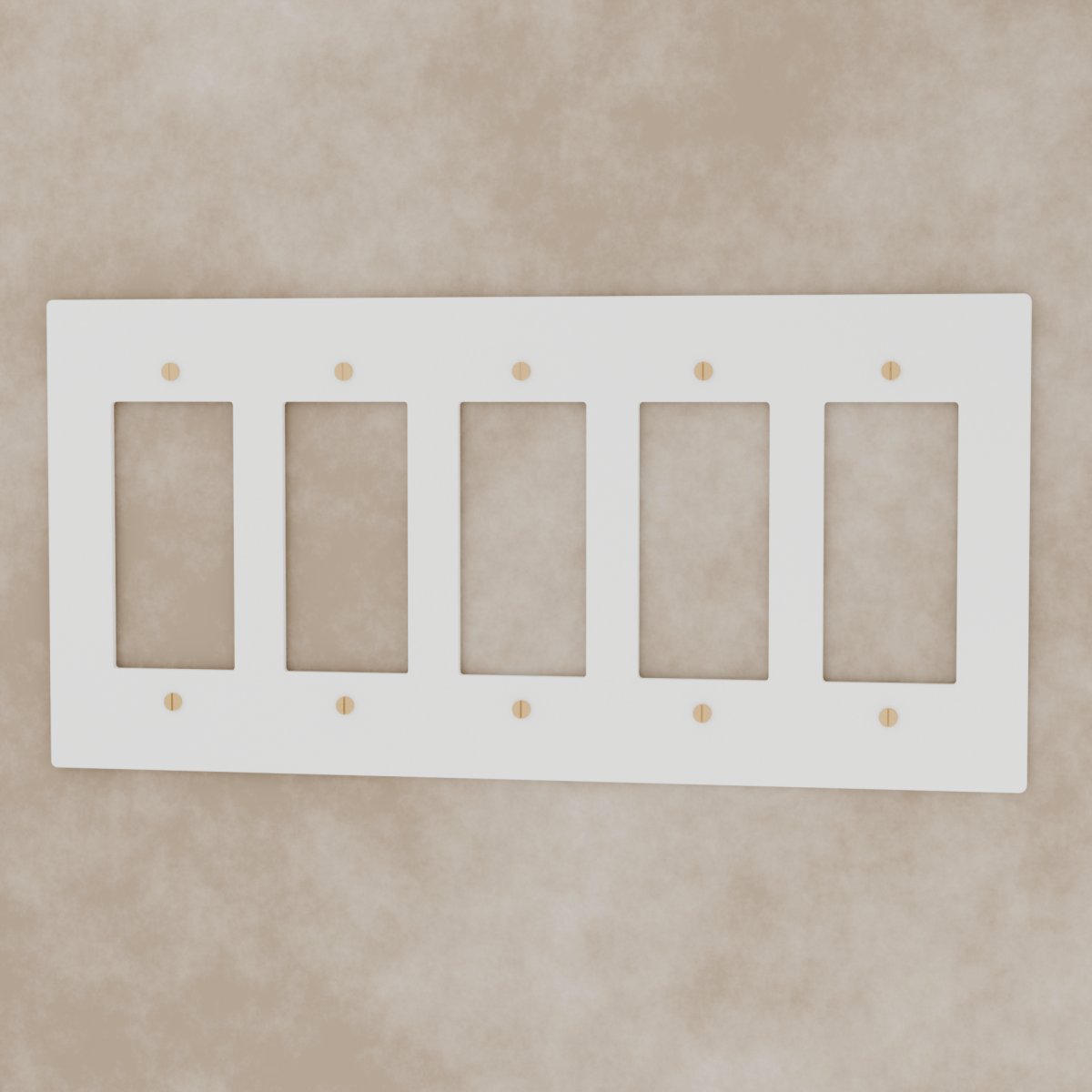 Vintage Brass Wall Plate White Custom Module Rounded Full