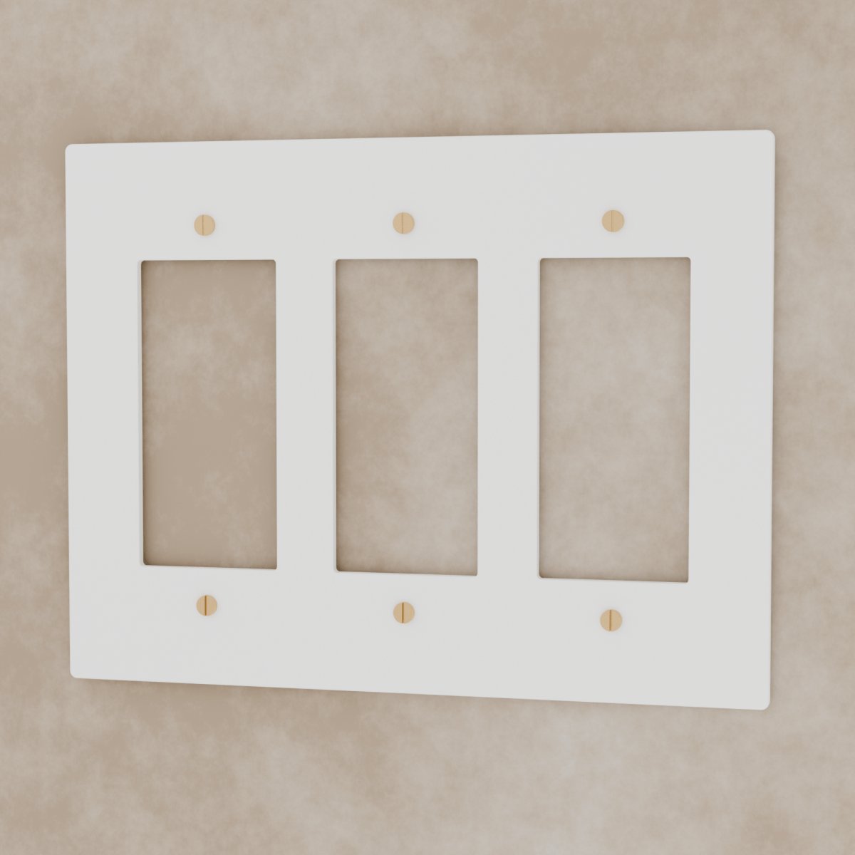 Vintage Brass Wall Plate White Custom Module Rounded Lifestyle