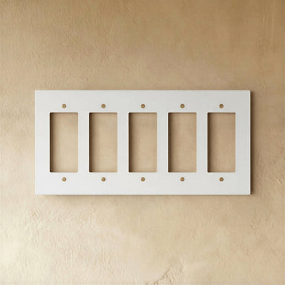 Vintage Brass Wall Plate White Rocker Cutout Back