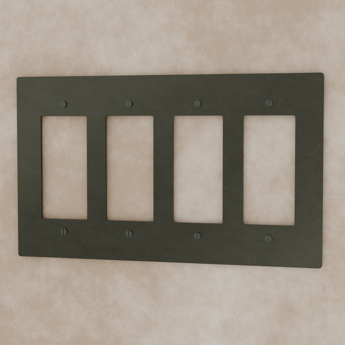 Vintage Bronze Patina Brass Wall Plate Custom Module Angle