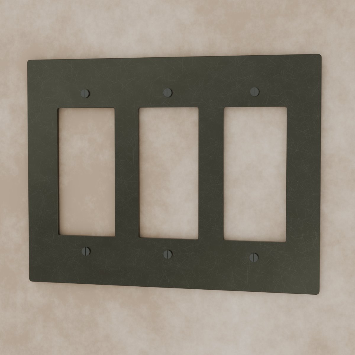 Vintage Bronze Patina Brass Wall Plate Custom Module Lifestyle