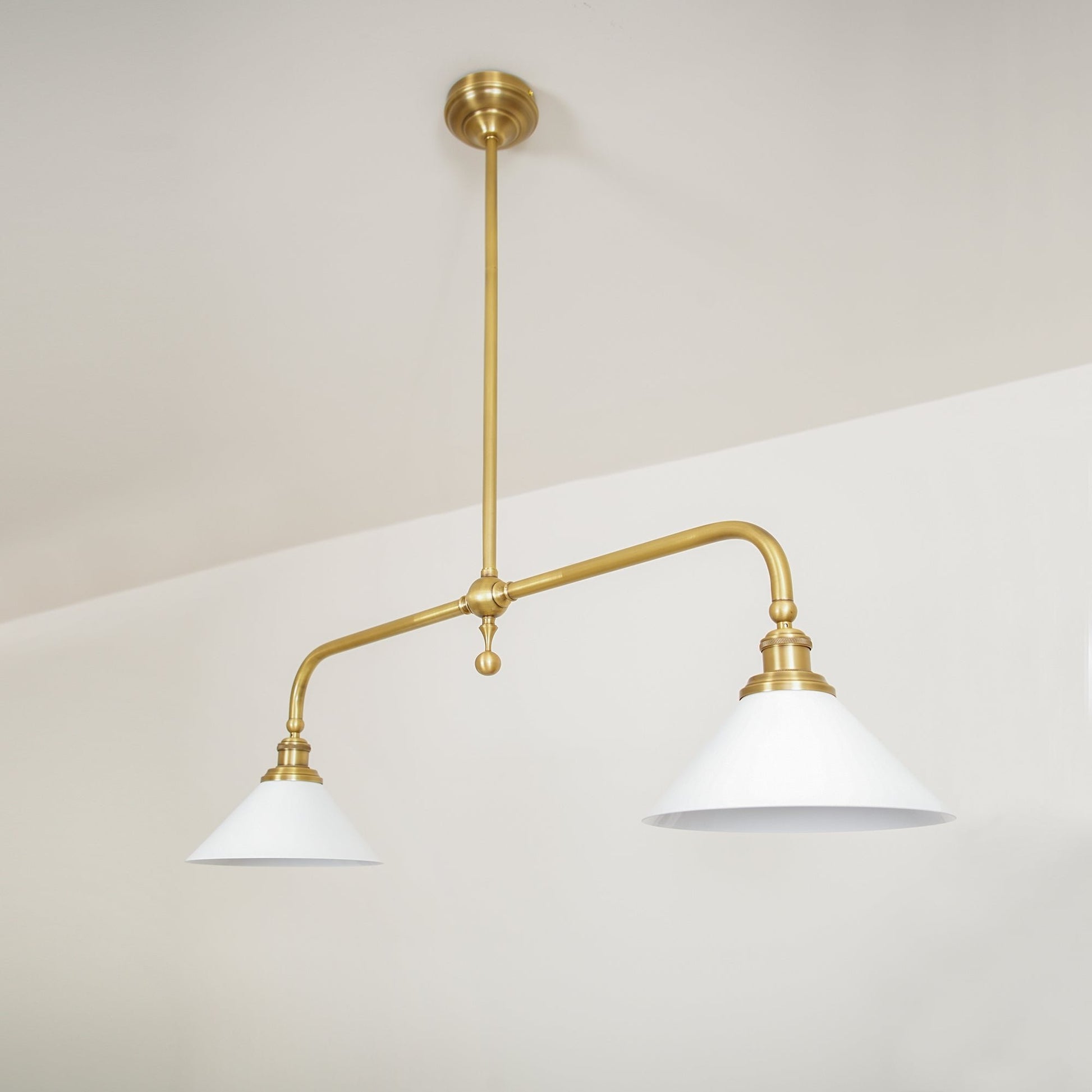 Vintage Glass Pendant Light T-Bar Arms Alternate