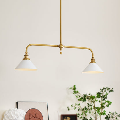 Vintage Glass Pendant Light T-Bar Arms Back