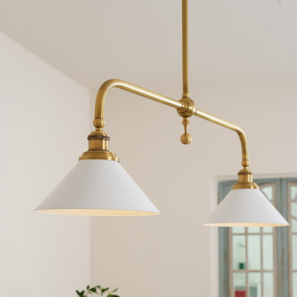 Vintage Glass Pendant Light T-Bar Arms Detail