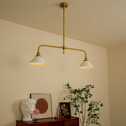 Vintage Glass Pendant Light T-Bar Arms Lifestyle