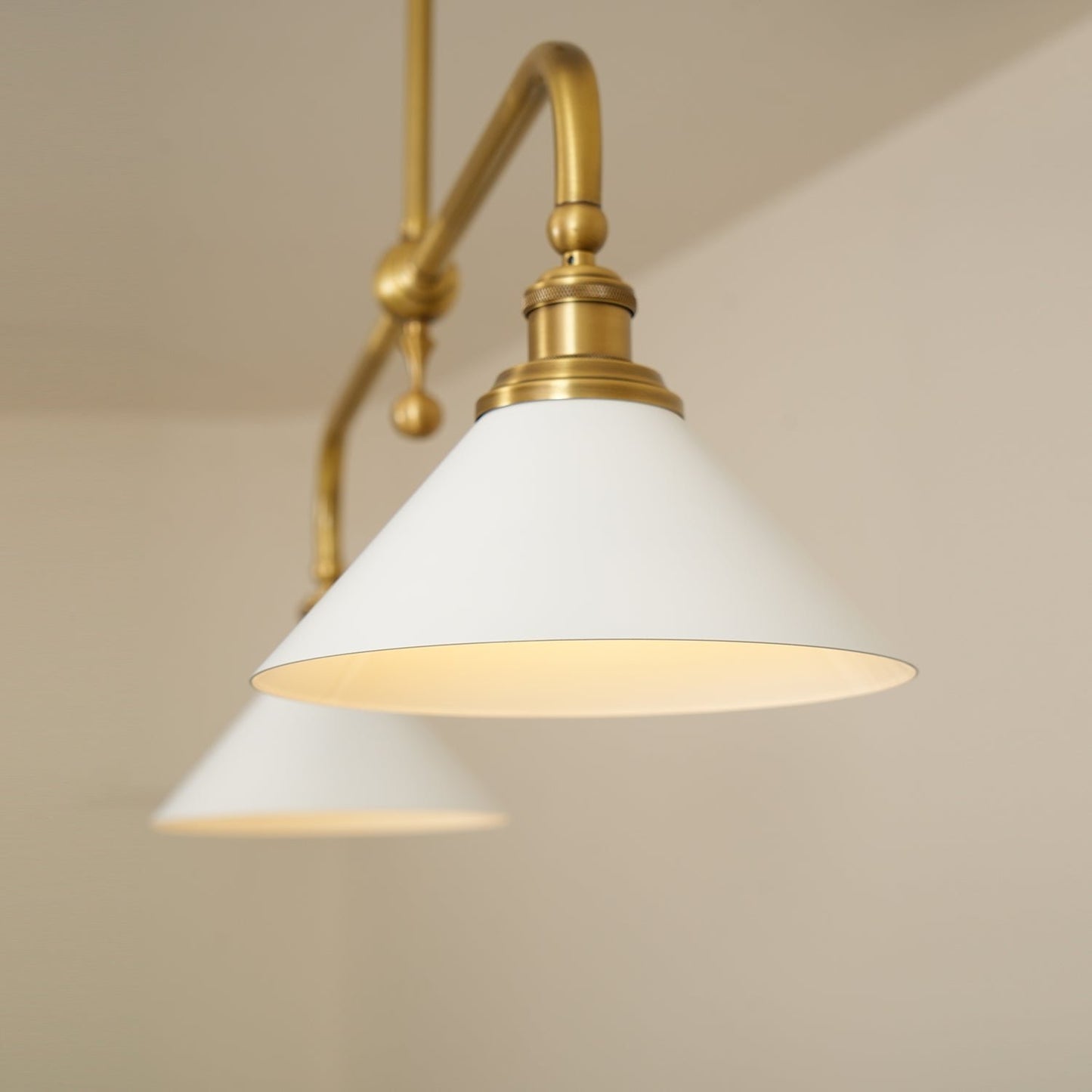Vintage Glass Pendant Light T-Bar Arms View 11