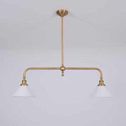Vintage Glass Pendant Light T-Bar Arms View 16