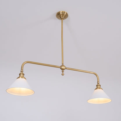 Vintage Glass Pendant Light T-Bar Arms View 18