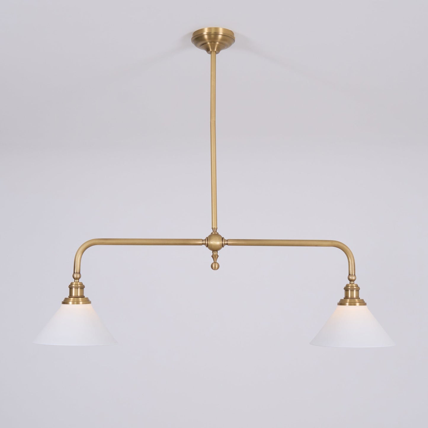 Vintage Glass Pendant Light T-Bar Arms View 19