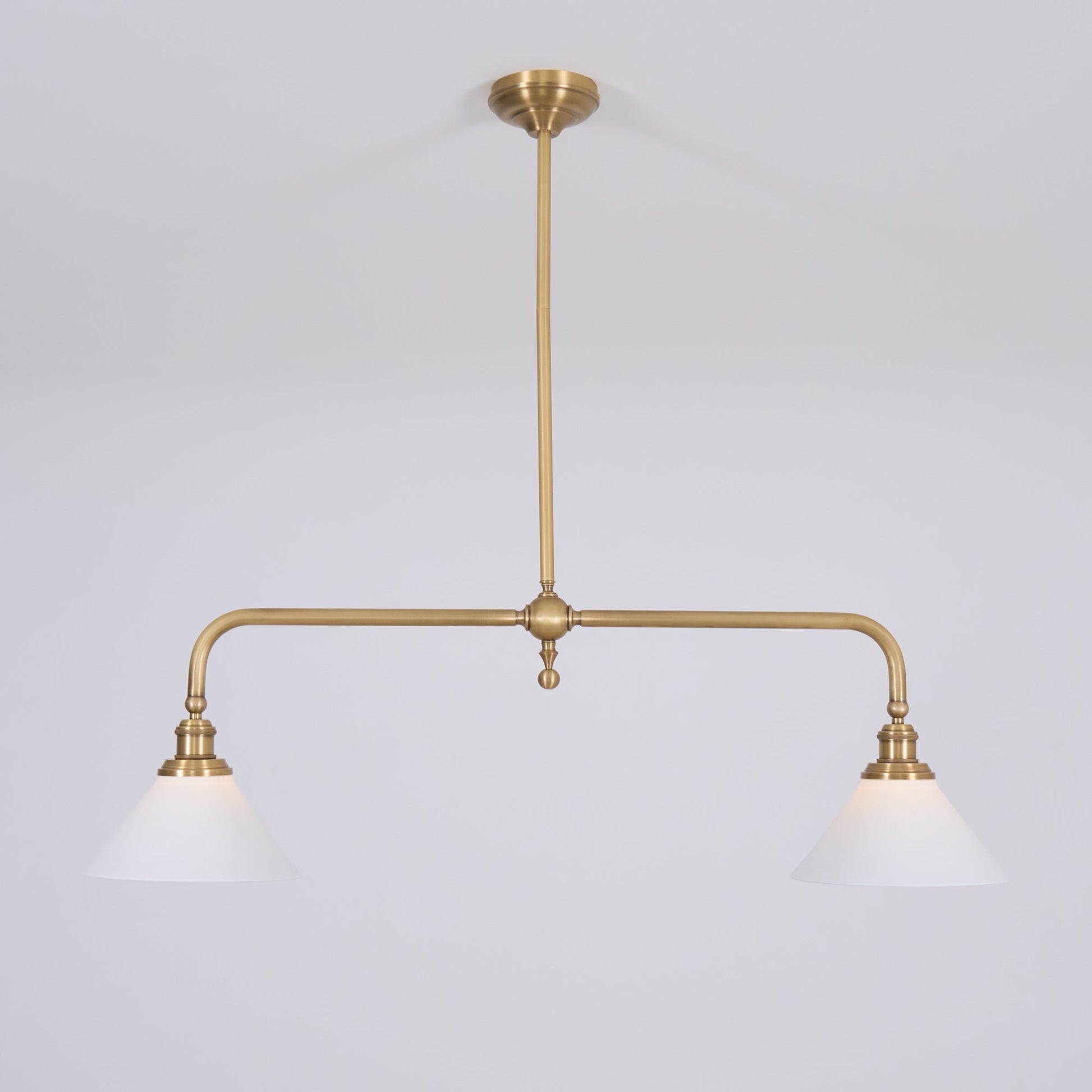 Vintage Glass Pendant Light T-Bar Arms View 19