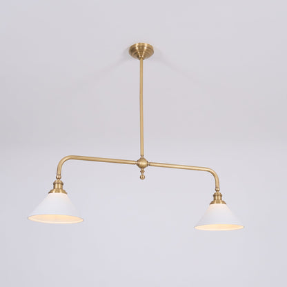 Vintage Glass Pendant Light T-Bar Arms View 20