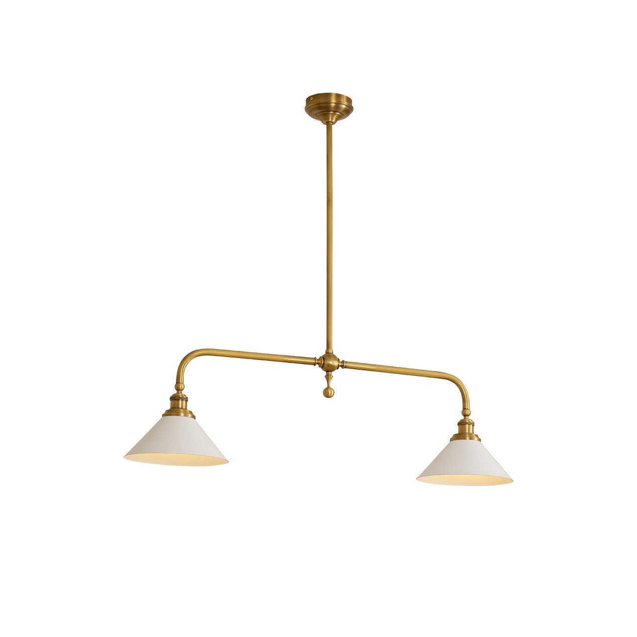 Vintage Glass Pendant Light T-Bar Arms View 33