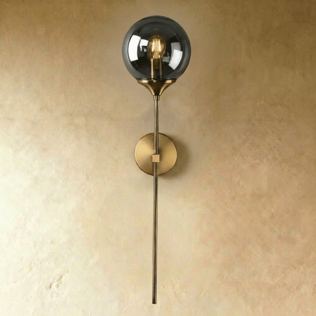 Vintage Glass Wall Sconce Lamp Globe Wand Side