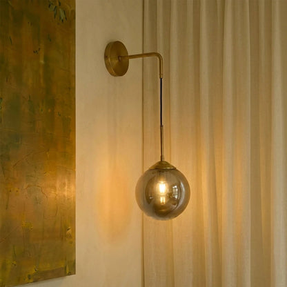 Vintage Glass Wall Sconce Lamp Globe Wand View 15