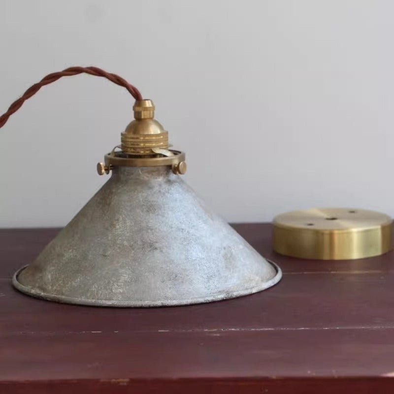 Vintage Metal Pendant Light Conical Shade Lifestyle