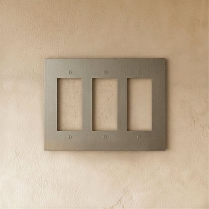 Vintage Stainless Steel Brass Wall Plate Frameless Detail