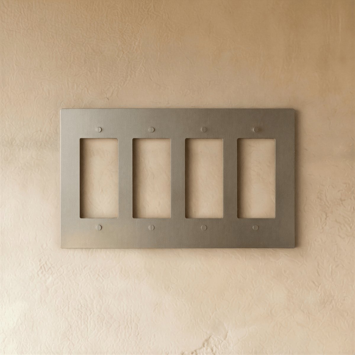 Vintage Stainless Steel Brass Wall Plate Frameless Side