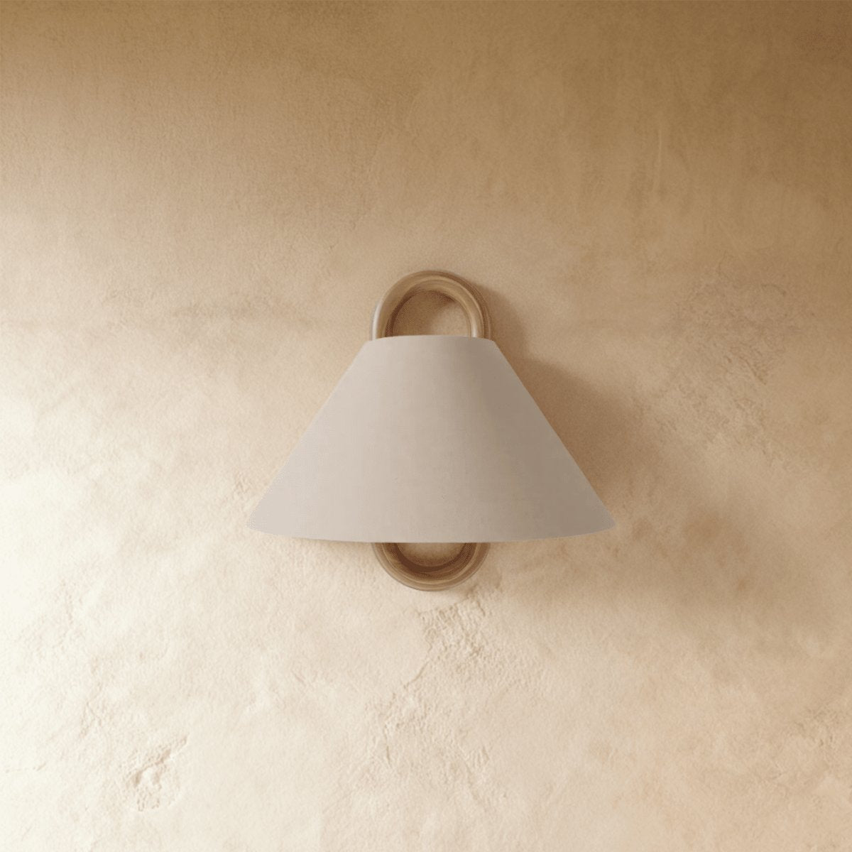 Vintage Wood Wall Lamp Fabric Cone Shade Angle