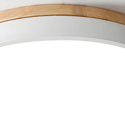 Wooden Flush Mount Ceiling Light Thin Round Angle