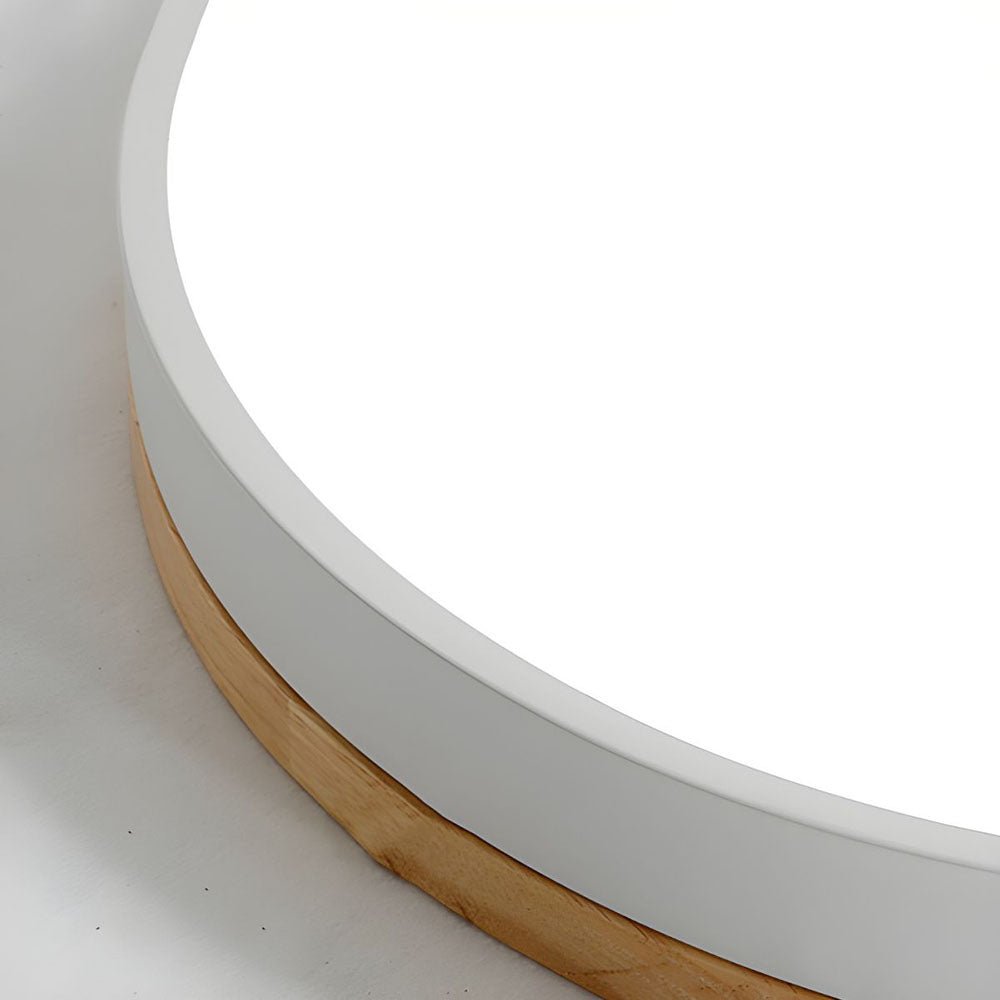 Wooden Flush Mount Ceiling Light Thin Round Lifestyle