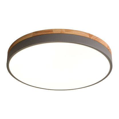 Wooden Flush Mount Ceiling Light Thin Round View 17