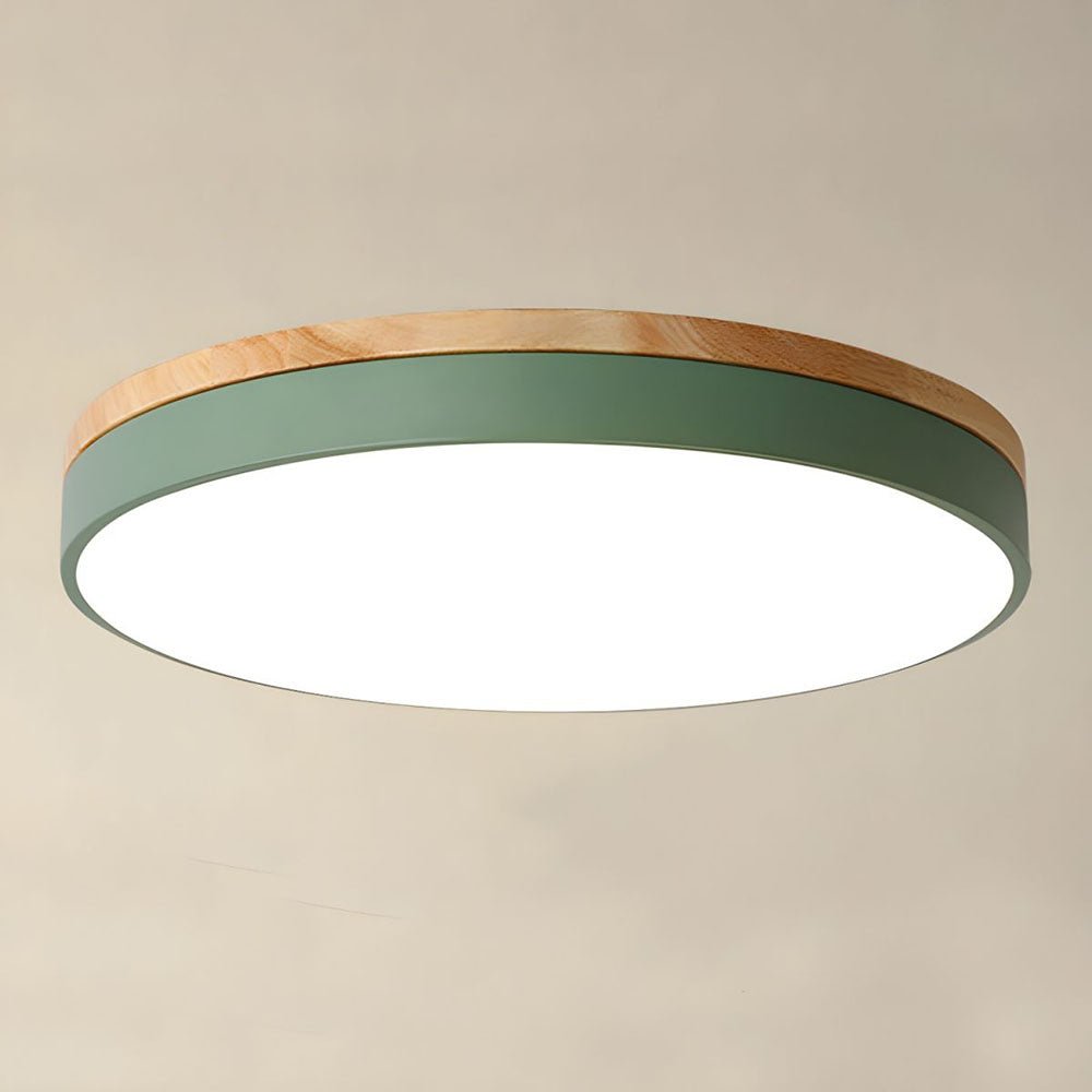Wooden Flush Mount Ceiling Light Thin Round View 18