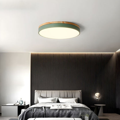 Wooden Flush Mount Ceiling Light Thin Round View 19