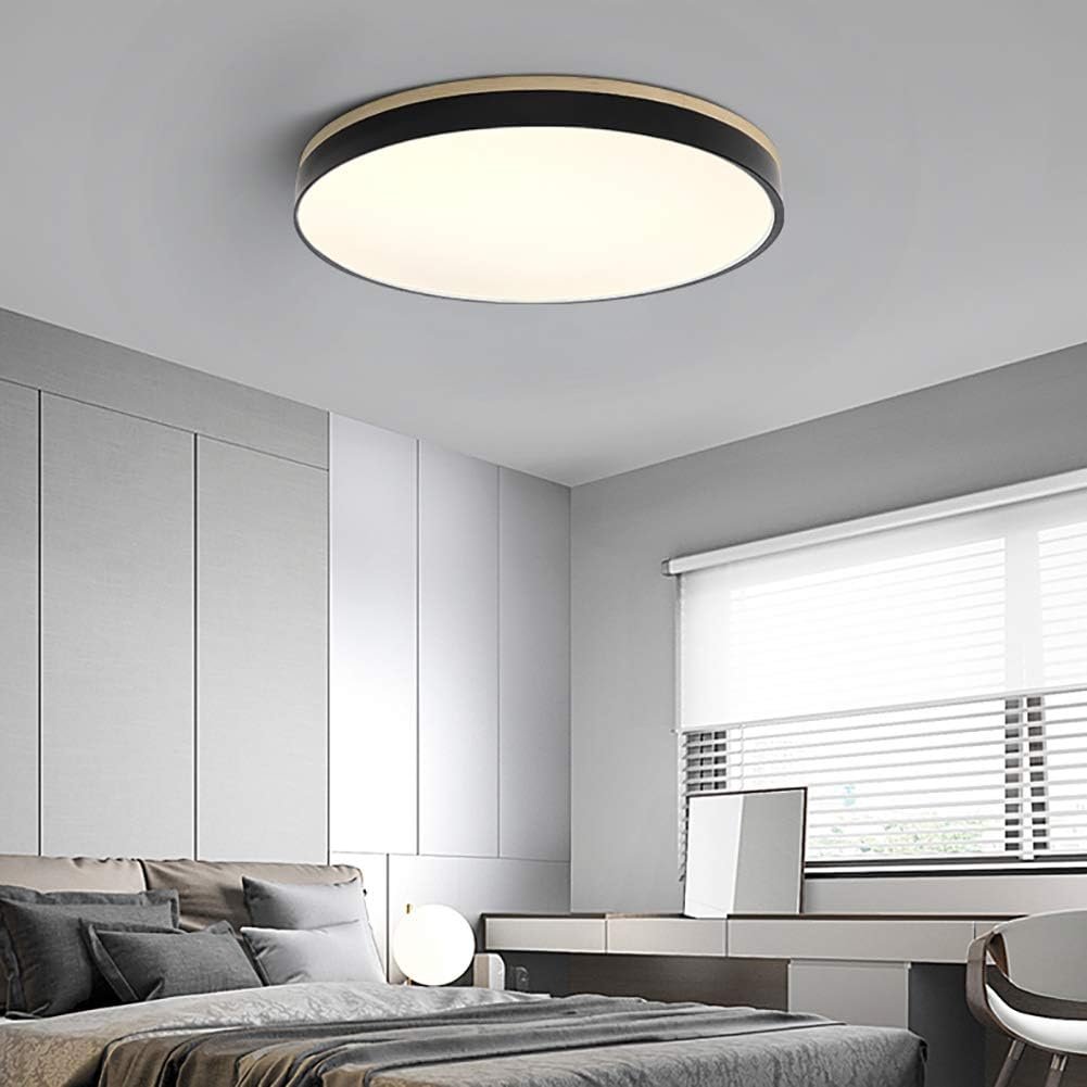 Wooden Flush Mount Ceiling Light Thin Round View 22