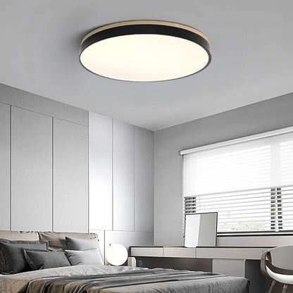 Wooden Flush Mount Ceiling Light Thin Round View 22