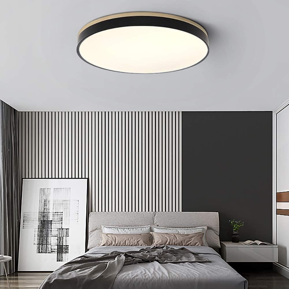 Wooden Flush Mount Ceiling Light Thin Round View 23