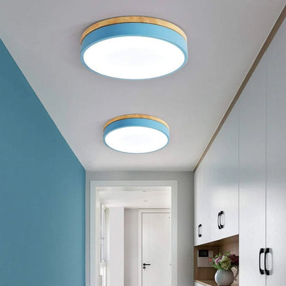 Wooden Flush Mount Ceiling Light Thin Round View 26