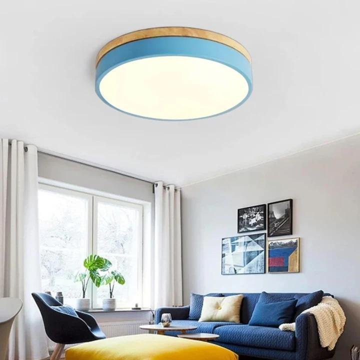 Wooden Flush Mount Ceiling Light Thin Round View 28