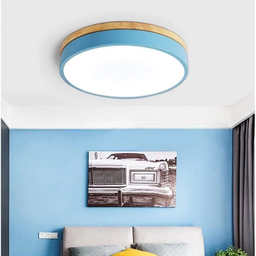 Wooden Flush Mount Ceiling Light Thin Round View 29