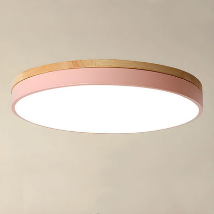 Wooden Flush Mount Ceiling Light Thin Round View 31