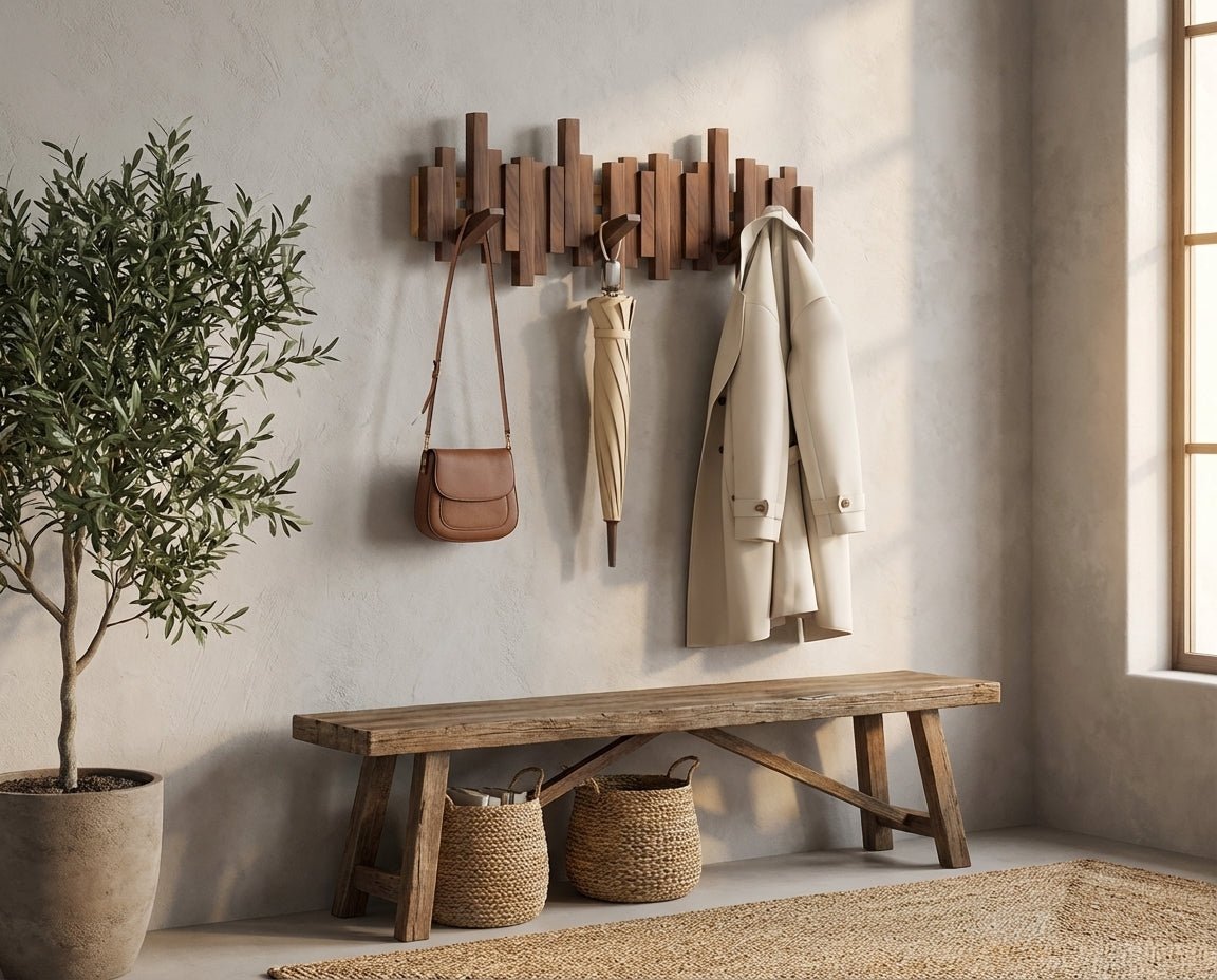 Wooden Wall Coat Rack Skyline Hook Hero